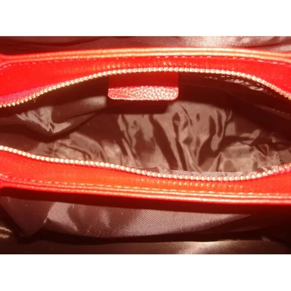 Red Embossed Floral Handbag NWOT - Picture 10 of 12